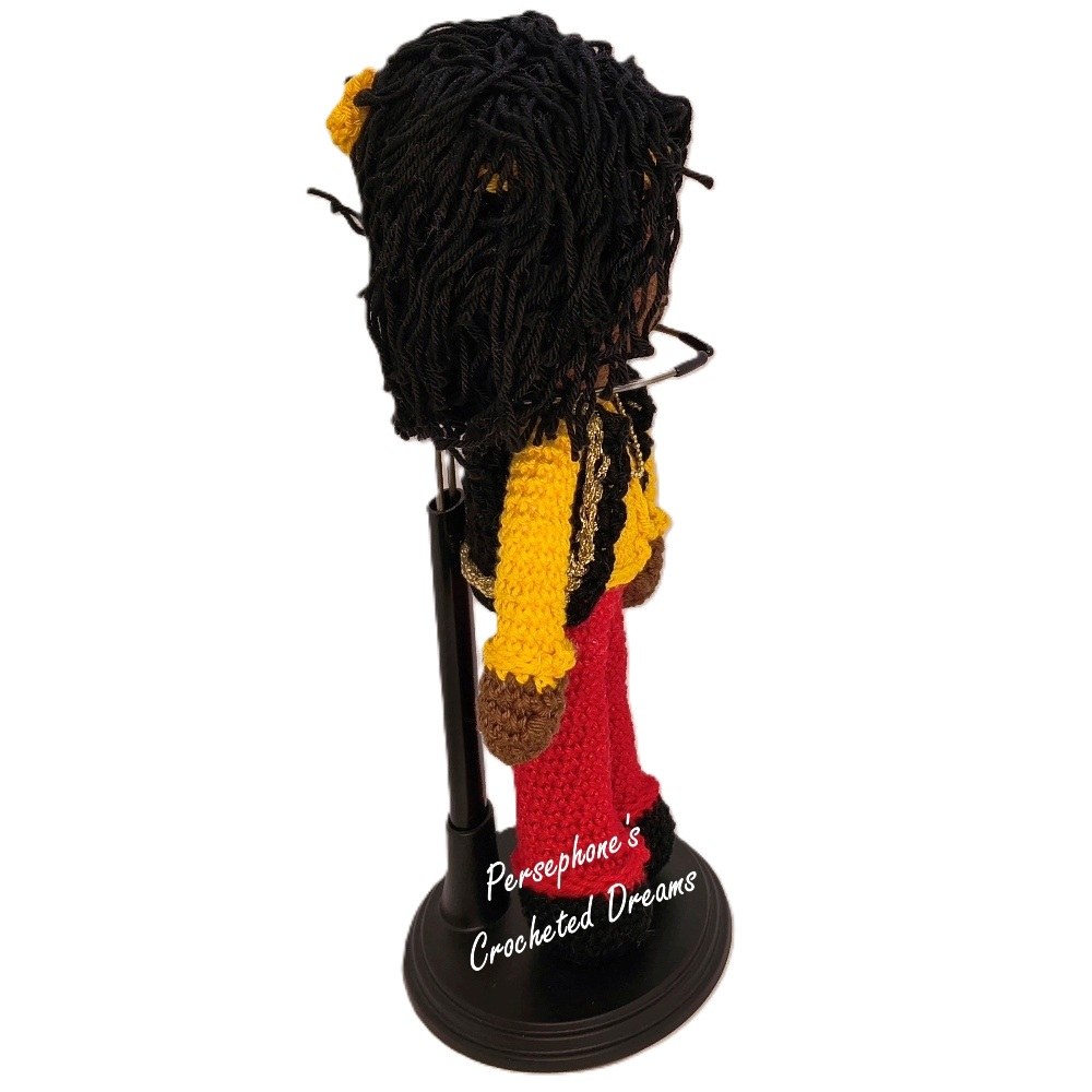 Persephone's Crocheted Dreams Jimi Hendrix - Jimi Hendrix Decoratieve pop - Geel